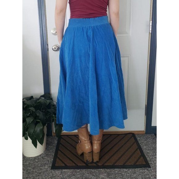 90s Blue Corduroy‎ Liz Claiborne Skirt - Picture 3 of 4